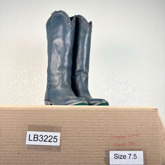 Lane Everyday Emma Womens Cowboy Boots 7.5 Blue Western Cowgilr Mid Calf Tall - Picture 10 of 10